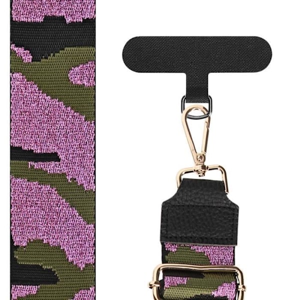 Telefonaccessoar - Axelrem - Glit Camo-mönster - Glittrande kamouflage - Svart - Unisex Svart