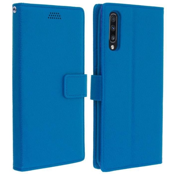 Hus för Samsung Galaxy A70 - AVIZAR - Plånboksfodral - Ekoskinn - Stöd Funktion - Blå Blå