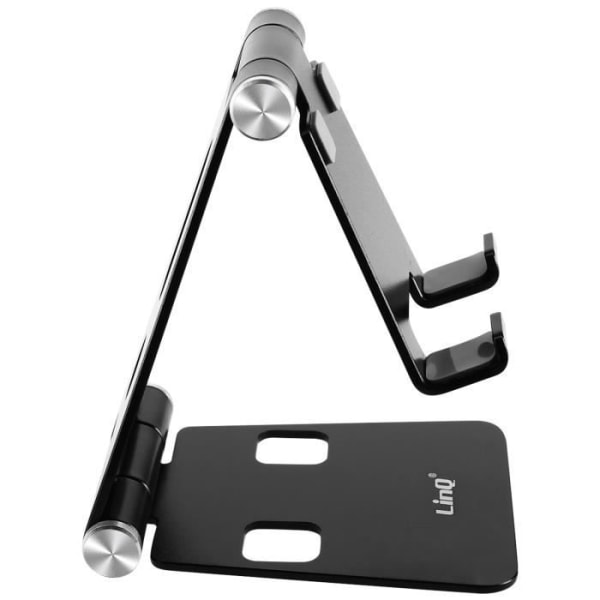 LinQ Mini Foldbar Sort Skrivebordsholder til Smartphone, Ultra Compact Svart