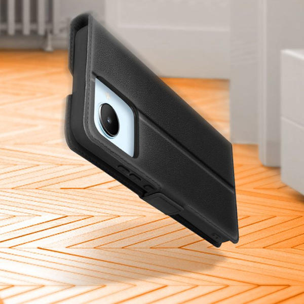 Realme C30 Case Kortholder Video Support Dobbelt Tab Sort Svart