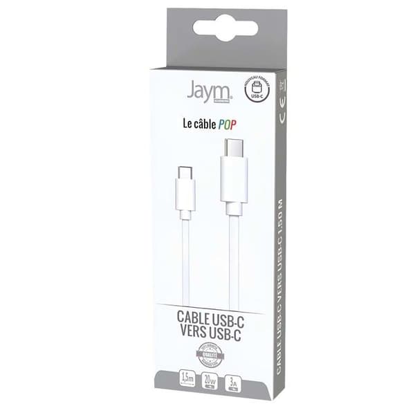 USB-C-kabel - JAYM - Modell Pop - 60W - 1,5m - Snabbladdning