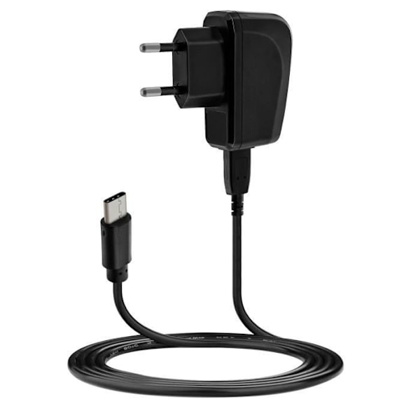 Laturi - Bluestar - 2A sovitin - USB Type C - 1m - Musta Svart
