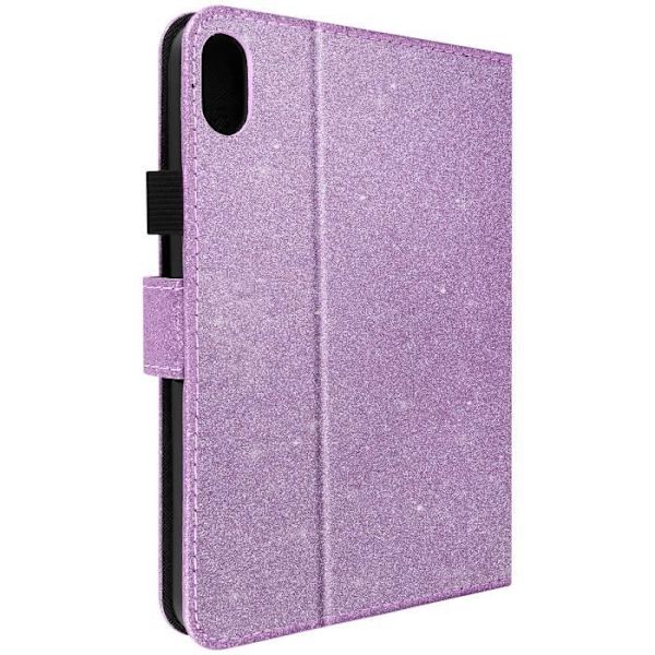 iPad Mini 2021 - Apple - Violet - Glitter - Video Tuki - Kortti Tasku Lila