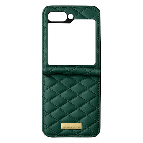 Telefoncover - AVIZAR - Samsung Galaxy Z Flip 5 - Kunstlæder - Rhombisk Mønster - Grøn Grön
