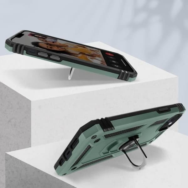 Skal för iPhone 15 - AVIZAR - ArmoRing - Stötsäker - Magnetring - Grön Grön