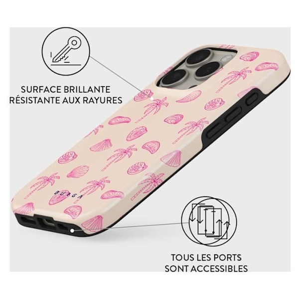 iPhone 16 Pro Max MagSafe Tough Antichoks Kuori Malli Beach Please Burga Rose Beige