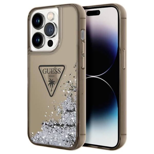 Coque Luxe til iPhone 14 Pro Max Flydende Glimmer Anti-ridser Guess Sort Transparent Svart