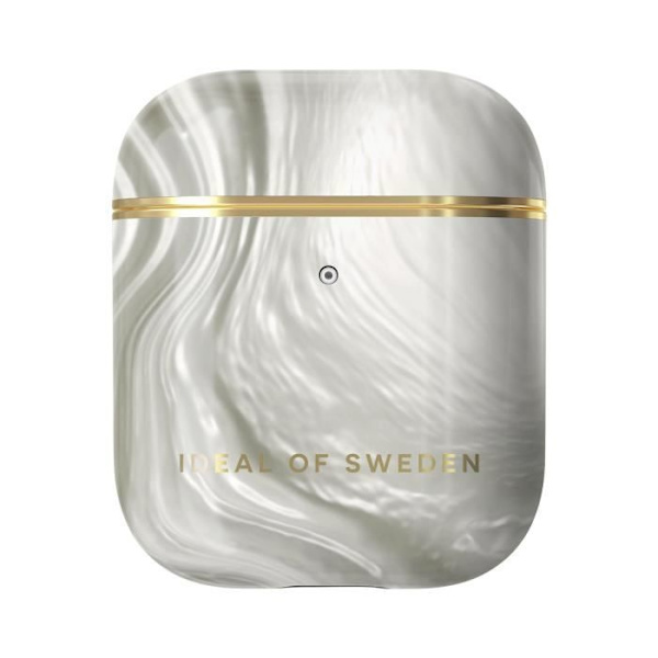 Kotelo AirPods 1:lle ja 2:lle Marmoroitu Elegant Luminous Pearl iDeal of Sweden Silver Grå