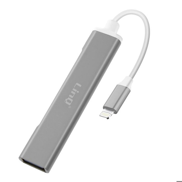 Adaptör Lightning till 2 USB-portar och 1 Lightning-port - LinQ - Svart