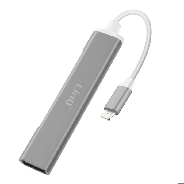Lightning-sovitin 2 USB-portilla ja 1 Lightning-portilla - LinQ - Musta