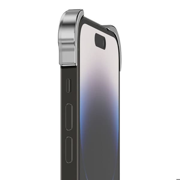 Skydd Design för iPhone 14 Pro Max Bumper Skal Metallförstärkt Silver Grå