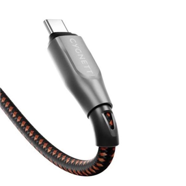 Cabel Armoured Pro 240W USB-C till USB-C Kevlar 1m CYGNETT Svart Orange