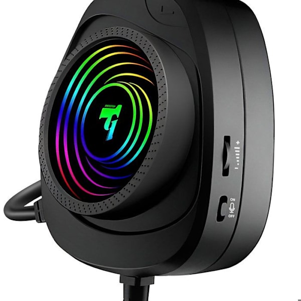 Gaming headset with 3.5mm jack, microphone, and RGB lights, 2.1m cable, Swissten, Black Svart