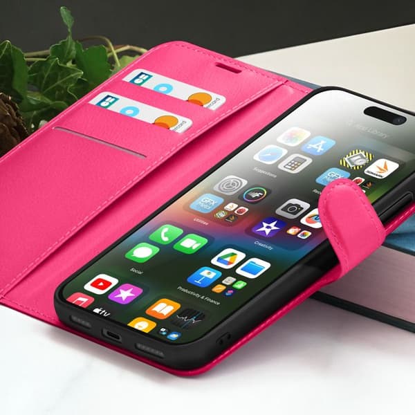 Plånboksfodral för Apple iPhone 15 Plus Stöd och Flik Zanaé Fuchsia Rosa