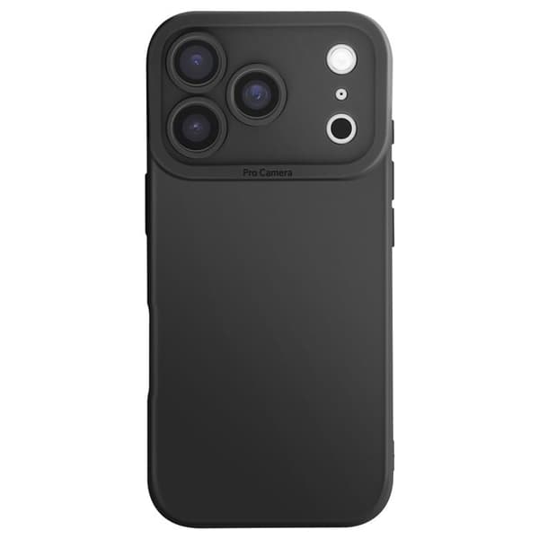 Cover - ADVARSEL - iPhone 17 Pro Max - Blødt Silikone - Forstærkning Kamera Blok - Sort Svart