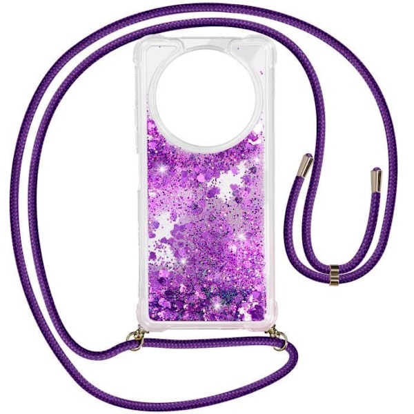 Sladdfodral till Xiaomi Redmi A3 Shockproof Glitter Lila - AVIZAR - Halvstyv - Glänsande - Blandad Transparent