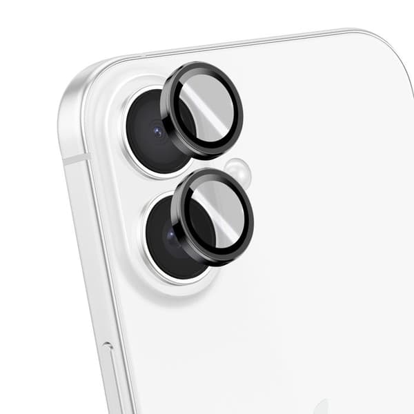 Kamerabeskyttelse til iPhone 16 med Blue Star Sort / Transparent Applikator Svart / Klar