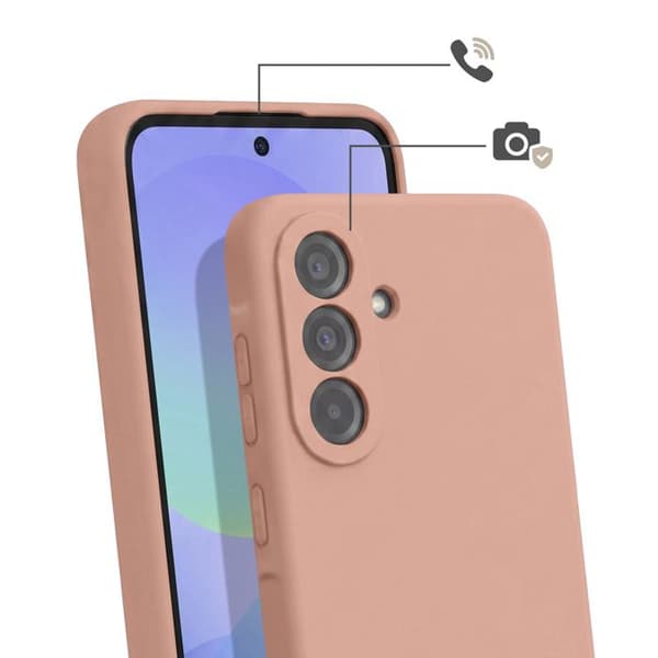 Siliconfodral för Samsung Galaxy A56 med nackrem i rosa Ros