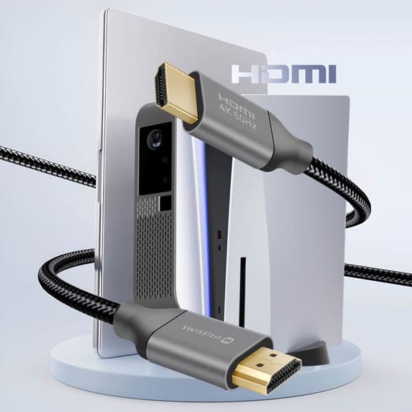 HDMI til HDMI 2.0 60Hz kabel med 2 m ledning Ultra HD / 4K overførsel Swissten Sort