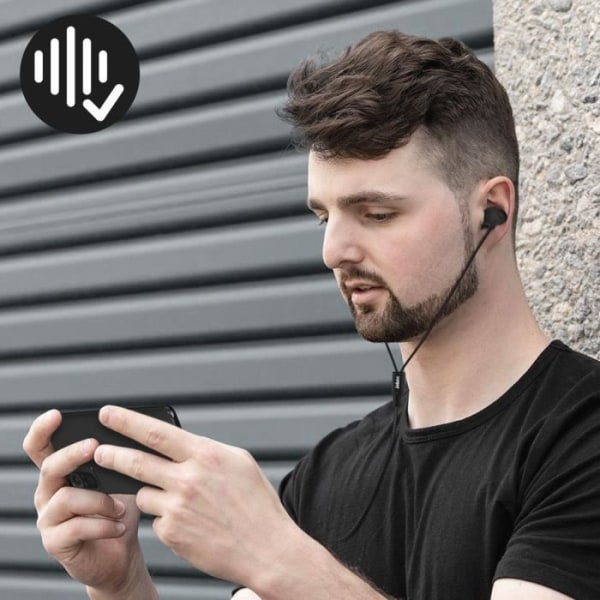 USB-C hörlurar - INKAX - In-ear - 1,2m - Integrerad mikrofon - Multifunktionsknapp Svart
