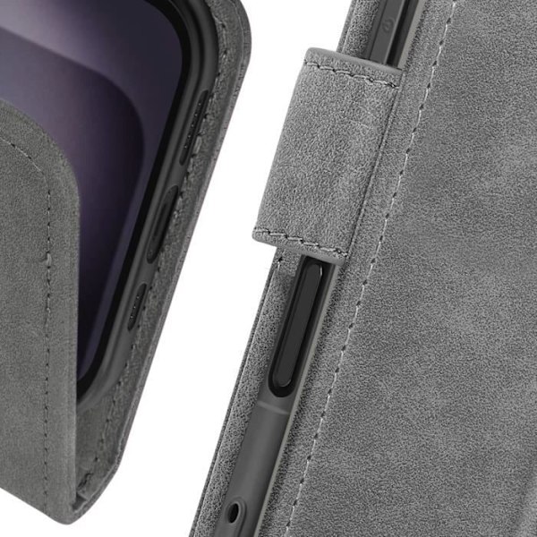 iPhone 16-fodral - AVIZAR - Ficköppning - Videostöd - Grå - Syntetisk Grå