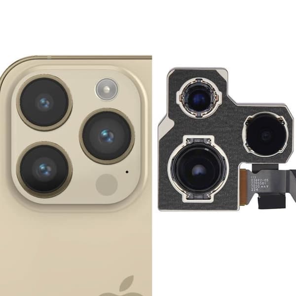 Bagkamera til iPhone 14 Pro - Kamerasensor modul - Forbindelsessnor Svart