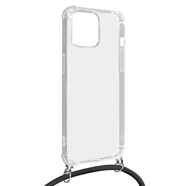 Coque - AVIZAR - iPhone 13 - Avtagbar rem - Silikon - Transparent Svart, klar