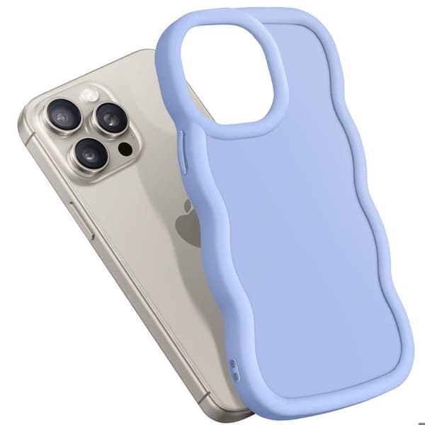 Cover - iPhone 15 Pro - Stødabsorberende Silikone - Lavendel - Moderne Design Lila
