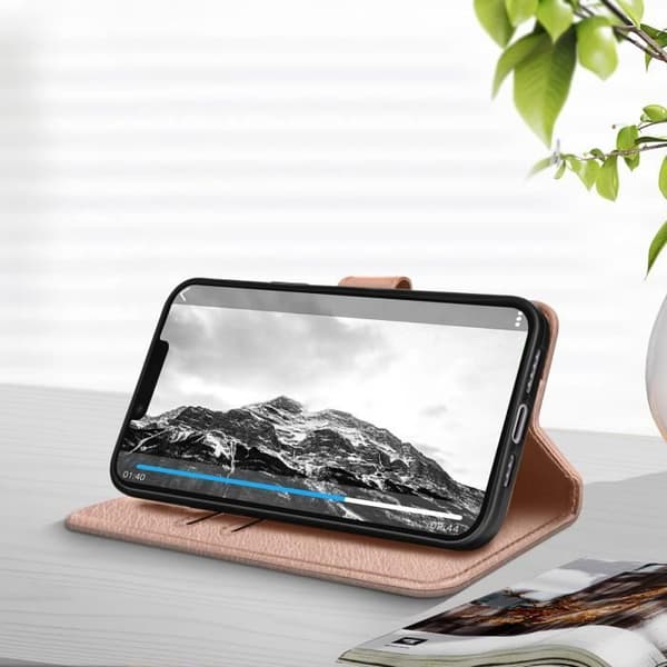 iPhone 14 Plus Fodral - AVIZAR - Chesterfield - Videostödfunktion - Rose Gold Rose guld