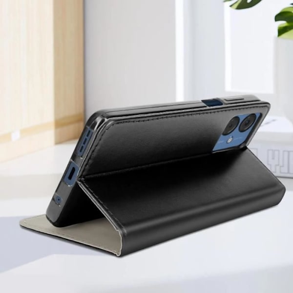 Taske til Motorola Moto G14 - AVIZAR - Kortholder Stand Funktion - Sort Svart