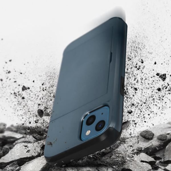Coque iPhone 13 Mini - AVISER - Beskytter - Stødabsorberende - Skydende Kortrum - Mørkeblå Midnattsblå