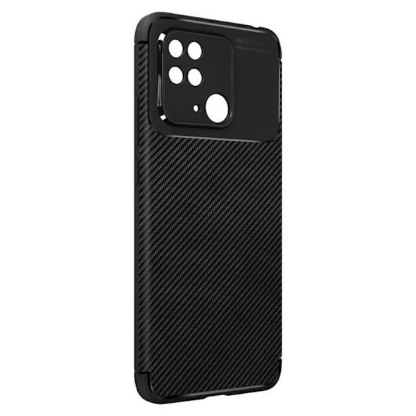 AVIZAR Skyddsfodral för Xiaomi Redmi 10C - Hård - Kolfibereffekt - Stötsäker och anti-skrapa Svart