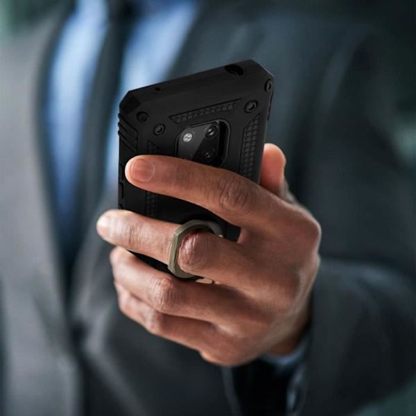 Coque - AVIZAR - Mate 20 Pro - Bi-materialer - Holdring - Sort videostander Svart