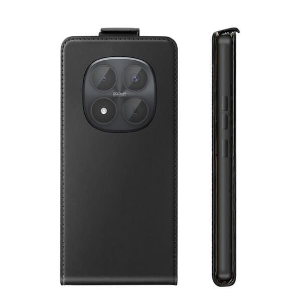 Vertikal Flip Cover til Redmi Note 15 Pro 5G med Indbygget Kortholder Sort Svart