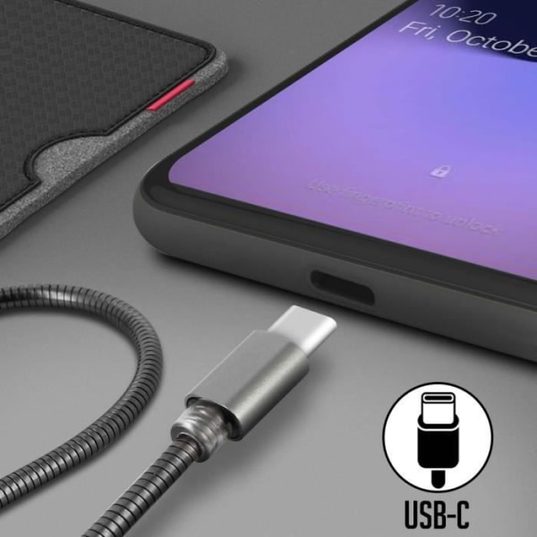 USB-C kabel og Lightning Adapter 2A Charge og LinQ Sync - Grå