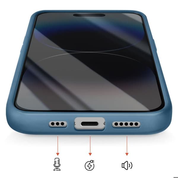 iPhone 14 Pro Cover Bi-Material Design MagSafe Kompatibel Mørkeblå Blå