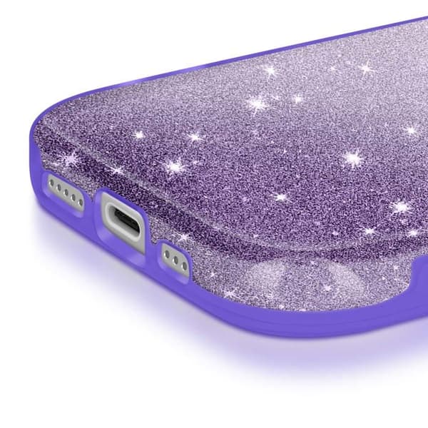 Cover til iPhone 17 - AVIZAR - Bi-Materiale - Glitrende - Skærmbeskyttelse - Strop Tilbehør Lila