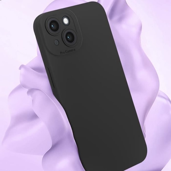 Skal till iPhone 14 Silikon Matt Kameraskydd Svart Svart