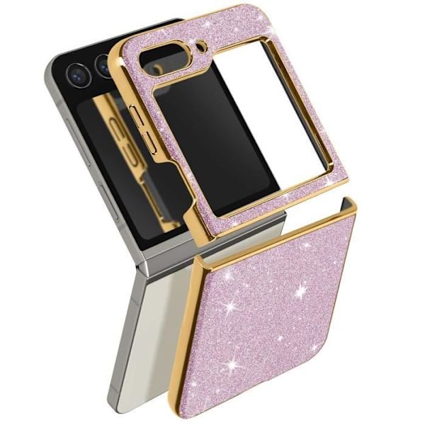 Mobilskal - AVIZAR - Galaxy Z Flip 5 - Glittrig - Hård - Ökad skydd Rosa