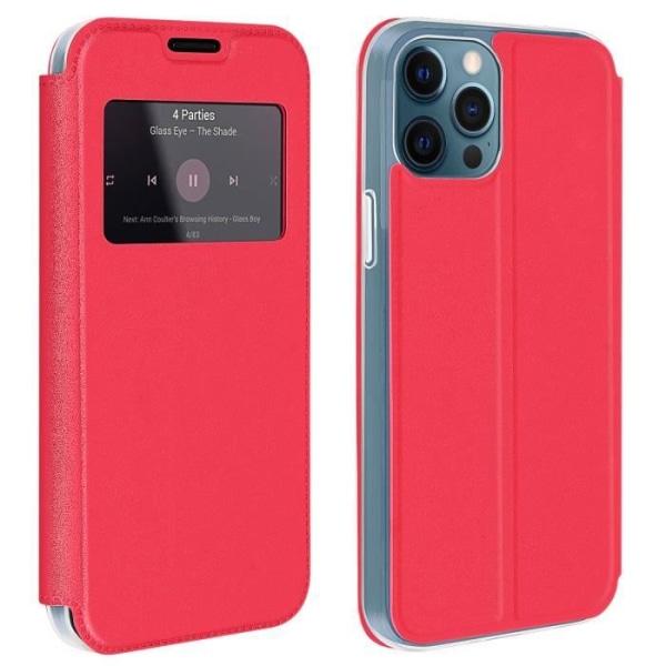 iPhone 12 Pro Max Cover Display Fönster Korthållare Videoställ Röd
