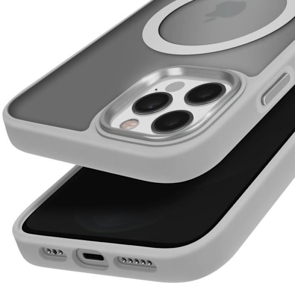 Coque MagSafe - iPhone 12 Pro Max - Mat Givet Bagside - Blød Kant - Antislip Grå