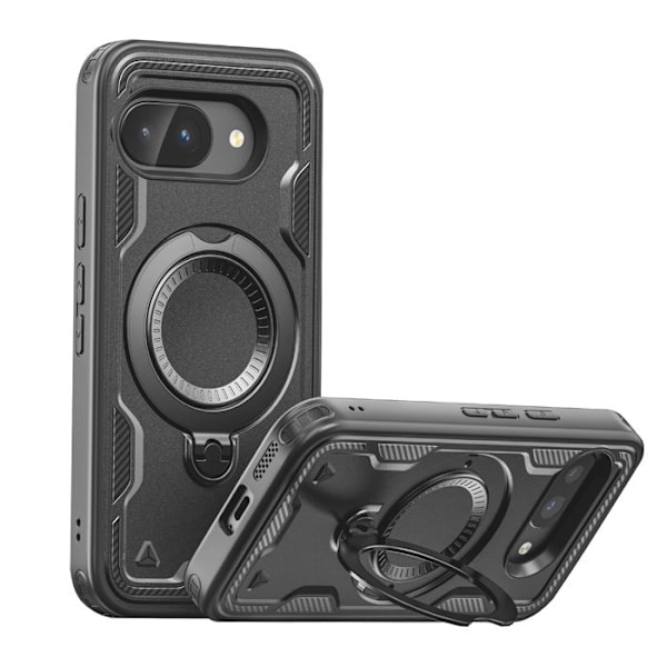 Coque MagSafe til Google Pixel 9a Stødabsorberende med Sort Sportring Svart