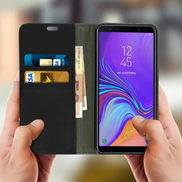 Housse - Samsung - Galaxy A7 2018 - Silikone - Video Støtte - Sort sort