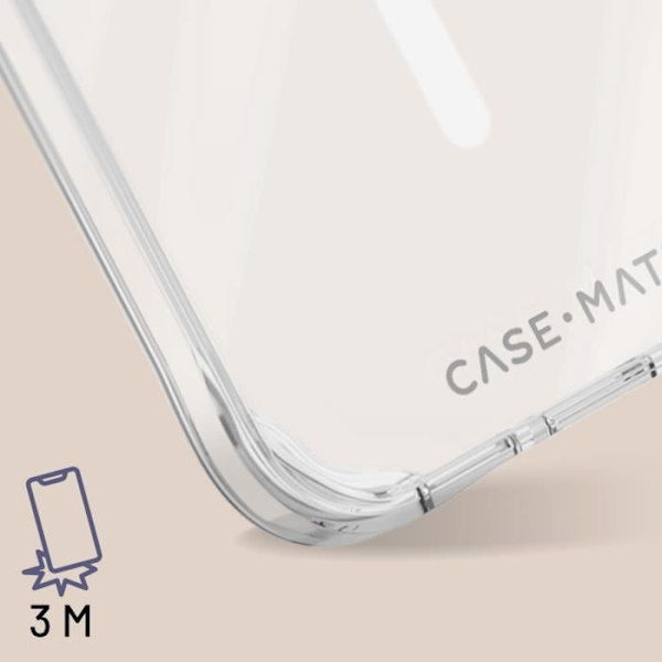 Coque MagSafe - Case Mate - iPhone 15 Pro Max - Transparent - Tempereret glas 9H - Beskyttelse 3m Vit