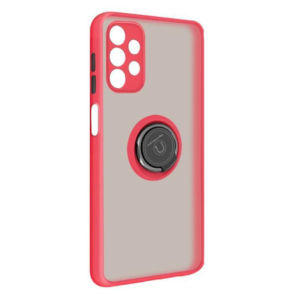Coque - Samsung - Galaxy A32 5G - Bi-material - Metallring - Videostöd Röd