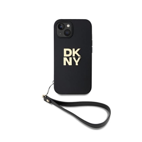 Skydd för Apple iPhone 13 med metalliskt logotyp och handledsrem DKNY Svart Svart