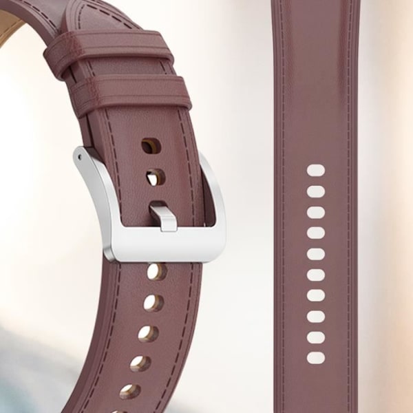 Läderrem till Galaxy Watch 3 45mm Huawei Watch GT3 GT2 46mm Brun