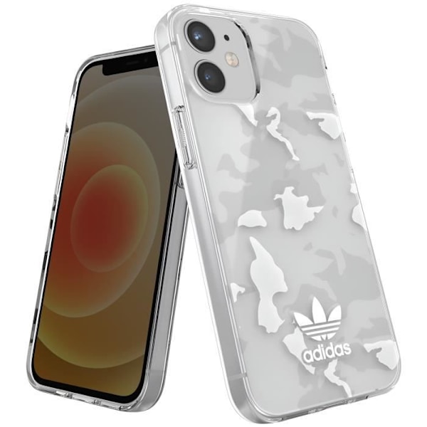 Etui til iPhone 12 Mini - ADIDAS - Camo Trefoil - Silikone Gel - Gennemsigtig Transparent