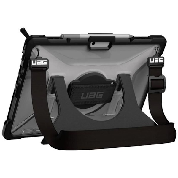 Baksida - URBAN ARMOR GEAR - Microsoft Surface Pro 9 - Transparent - Stötsäker - Handledsrem Transparent