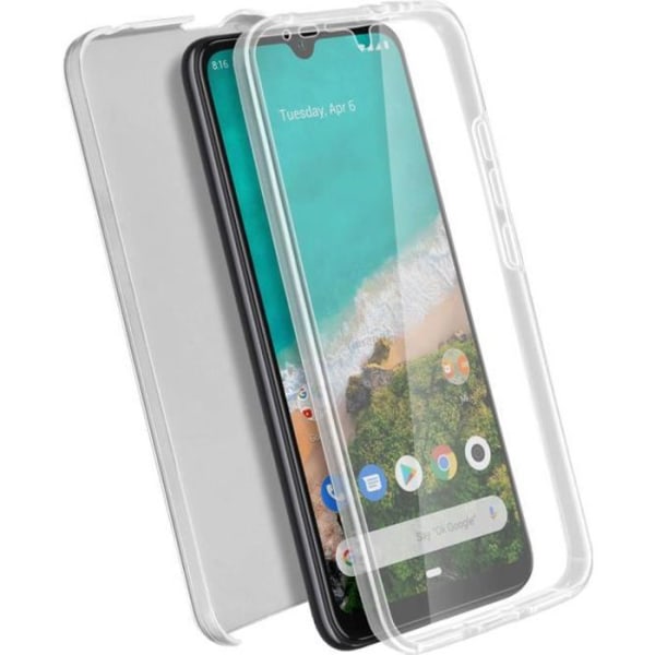 Xiaomi Mi A3 Case Bagside Hård Fuld Front Blød Gennemsigtig Hvid Transparent